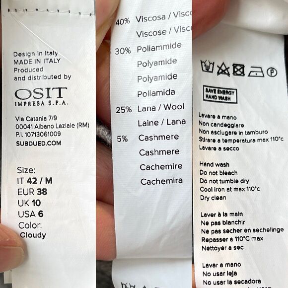 Subdued Cable Knit Crop Sweatshirt long sleeve, crew neck, size US 6, Wool blend - Picture 5 of 5